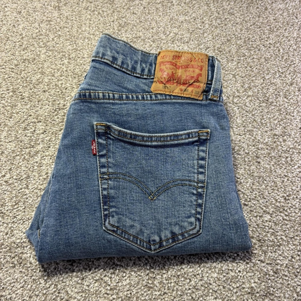 Levis 511 Slim Jeans Mens 34x30 Blue Medium Wash Straight Denim Pants Casual